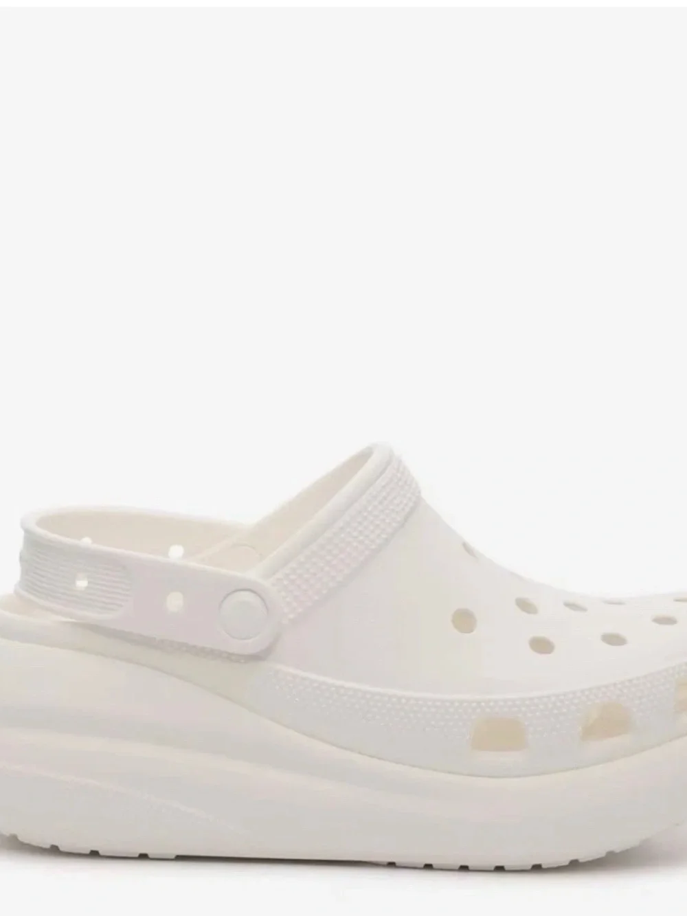 NWT $75 Crocs Men 11 Classic Crush Platform Clog slip On shoes sandals Cream